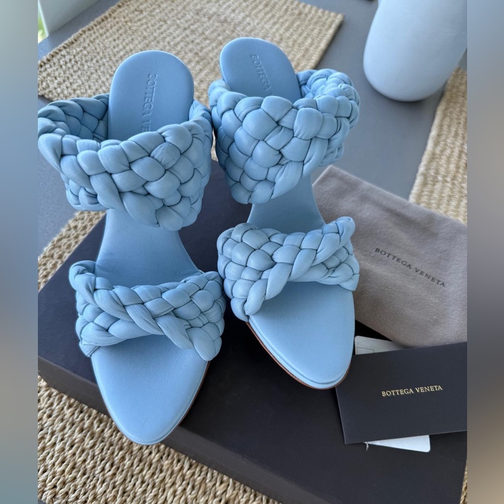 Bottega Veneta Light Blue Braided Heels